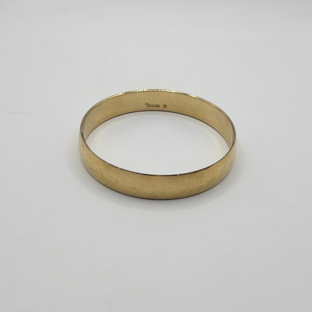 Vintage Crown Tafari Gold Tone Bangle Bracelet